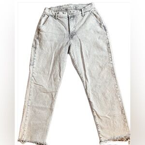 Old Navy Sky High Straight Raw Hem Utility Jean